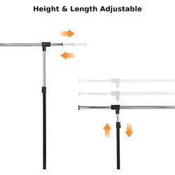 Höj- och sänkbar klädställning med hjul och förvaringshylla
