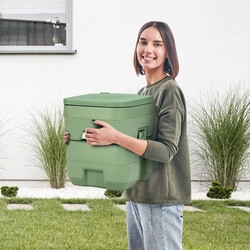 Bärbar campingtoalett 20L/12L med avtagbar avfallstank grön