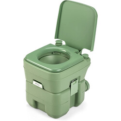 Bärbar campingtoalett 20L/12L med avtagbar avfallstank grön