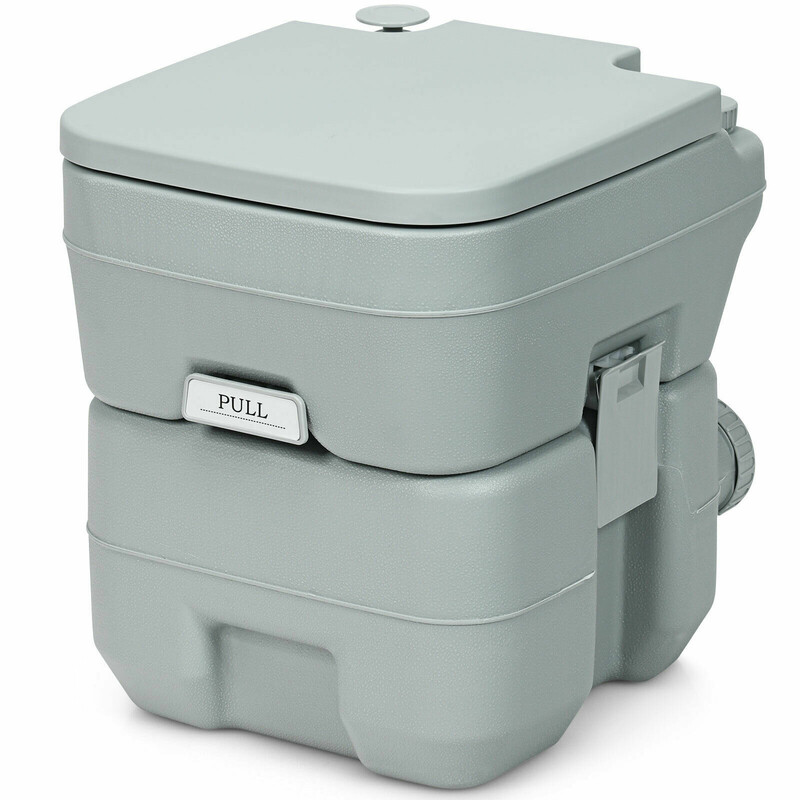 Bärbar campingtoalett 20L för utomhusbruk grön HDPE