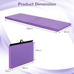 Mjuk vikbar träningsmatta för yoga och gymnastik lila