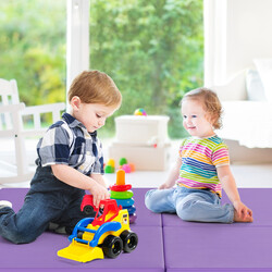 Mjuk vikbar träningsmatta för yoga och gymnastik lila