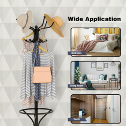 Metall klädhängare med 12 krokar och robust stålram