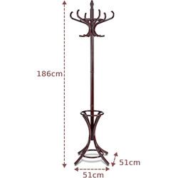 Klädhängare med paraplyställ och 12 krokar i vit design