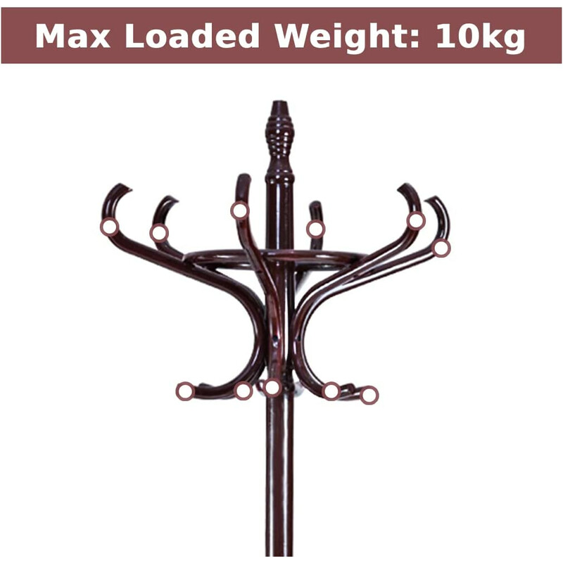 Klädhängare med paraplyställ och 12 krokar i vit design