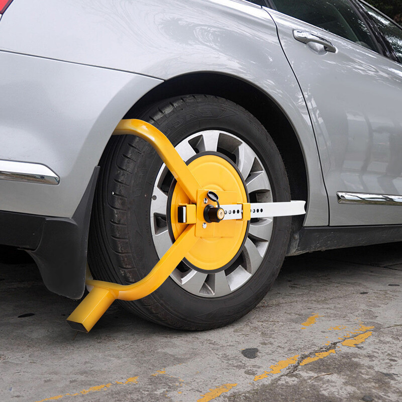 Hållbart hjullås 13-15 tum med säkerhetslås och zinkbeläggning