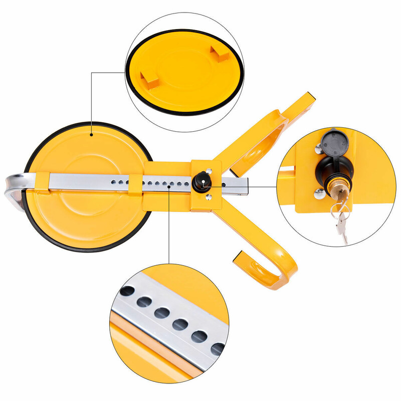 Hållbart hjullås 13-15 tum med säkerhetslås och zinkbeläggning