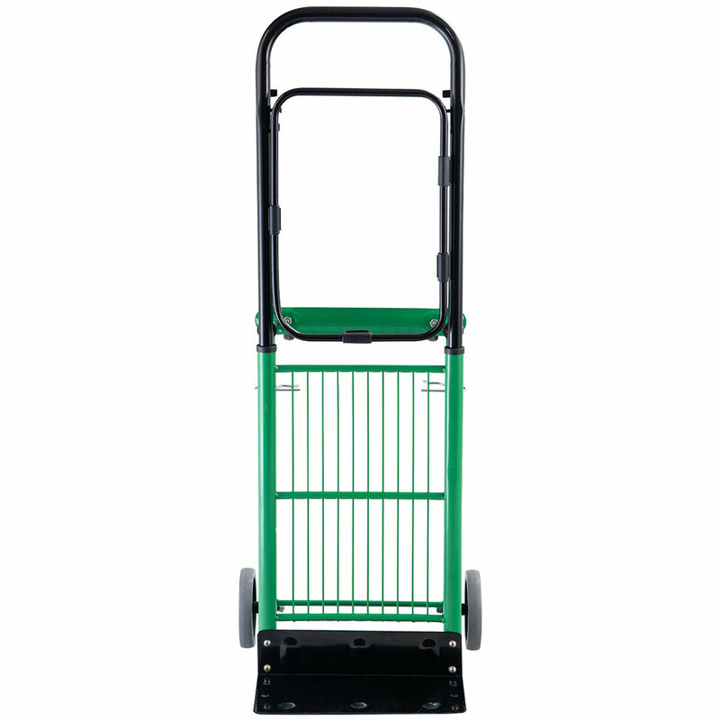 2-i-1 hopfällbar säckkärra med justerbart handtag