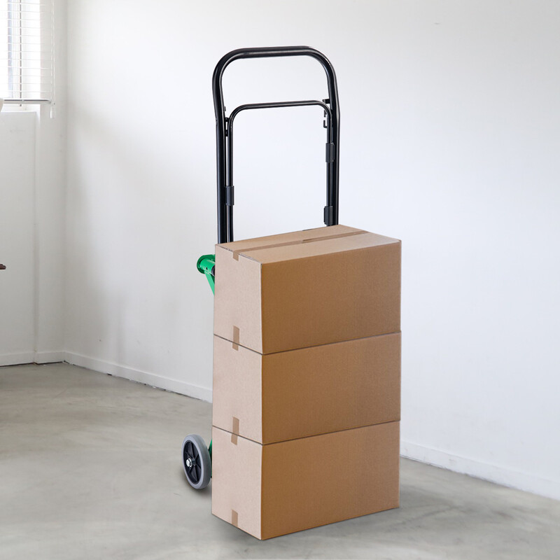 2-i-1 hopfällbar säckkärra med justerbart handtag