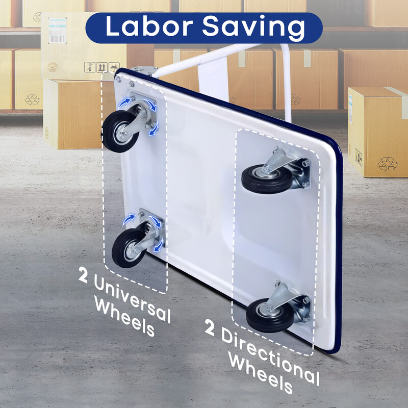 Hopfällbar transportvagn 90x60 cm med hög lastkapacitet