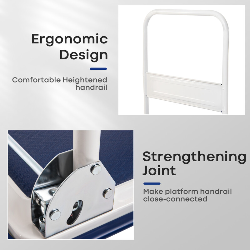 Hopfällbar transportvagn 90x60 cm med hög lastkapacitet