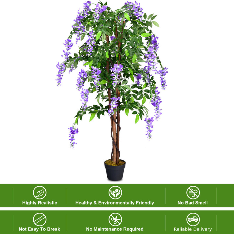 Konstgjord lila palmväxt 150 cm med naturtroget utseende