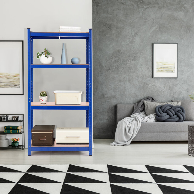 Metallhylla med 4 nivåer, blå, 720 kg kapacitet