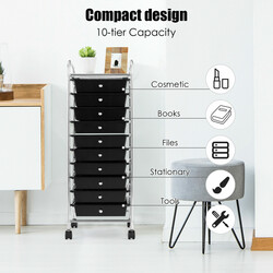 Rullvagn med 10 lådor för badrum och kontor