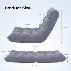 Fällbar golvstol med justerbart ryggstöd och korallvelour