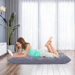 Fällbar golvstol med justerbart ryggstöd och korallvelour