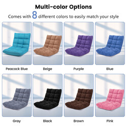 Fällbar golvstol med justerbart ryggstöd och korallvelour