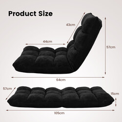 Fällbar golvstol med justerbart ryggstöd och korallvelour