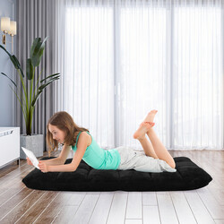 Fällbar golvstol med justerbart ryggstöd och korallvelour