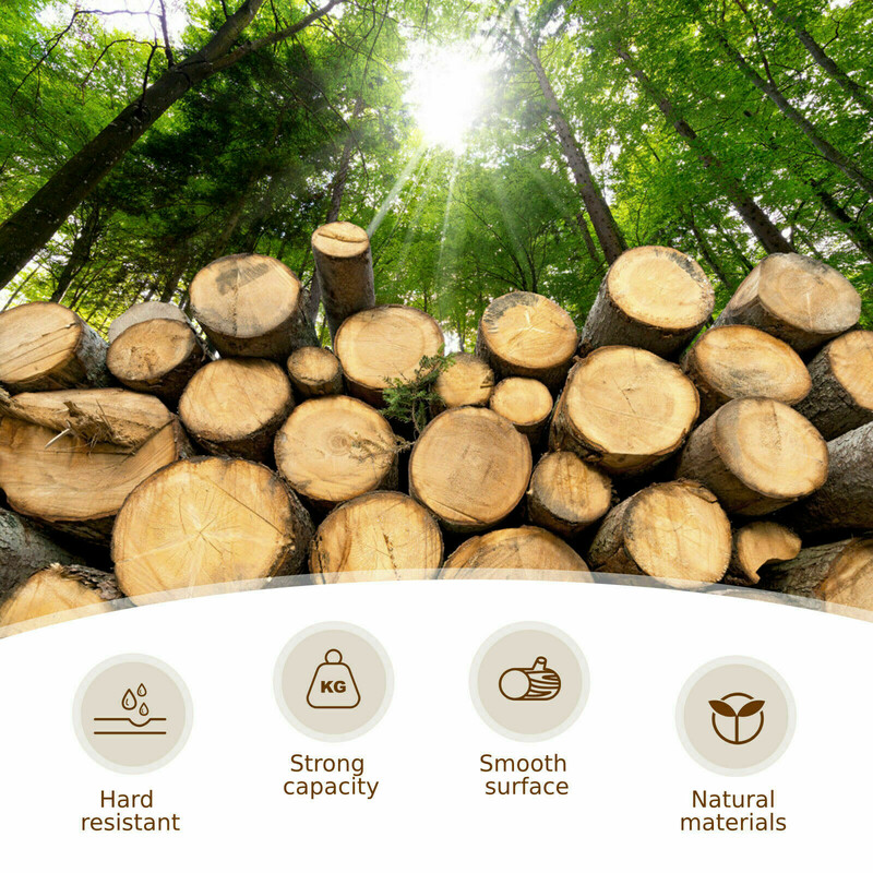 Runt fällbart balkongbord i brunt trä för trädgård