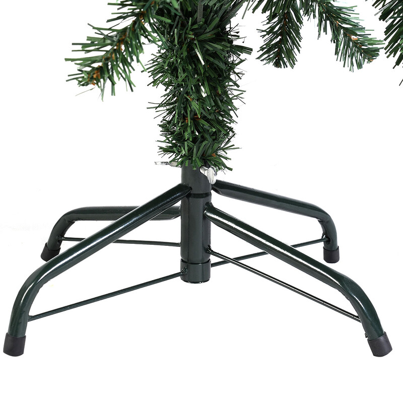 Konstgjord julgran med metallfot 150-240 cm grön