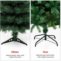 Konstgjord julgran med metallfot 150-240 cm grön