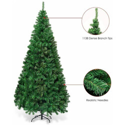 Konstgjord julgran med metallfot 150-240 cm grön