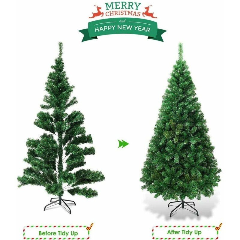 Konstgjord julgran med metallfot 150-240 cm grön