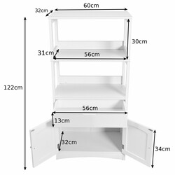 Vitt förvaringsskåp med låda för kök och badrum