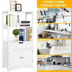 Vitt förvaringsskåp med låda för kök och badrum