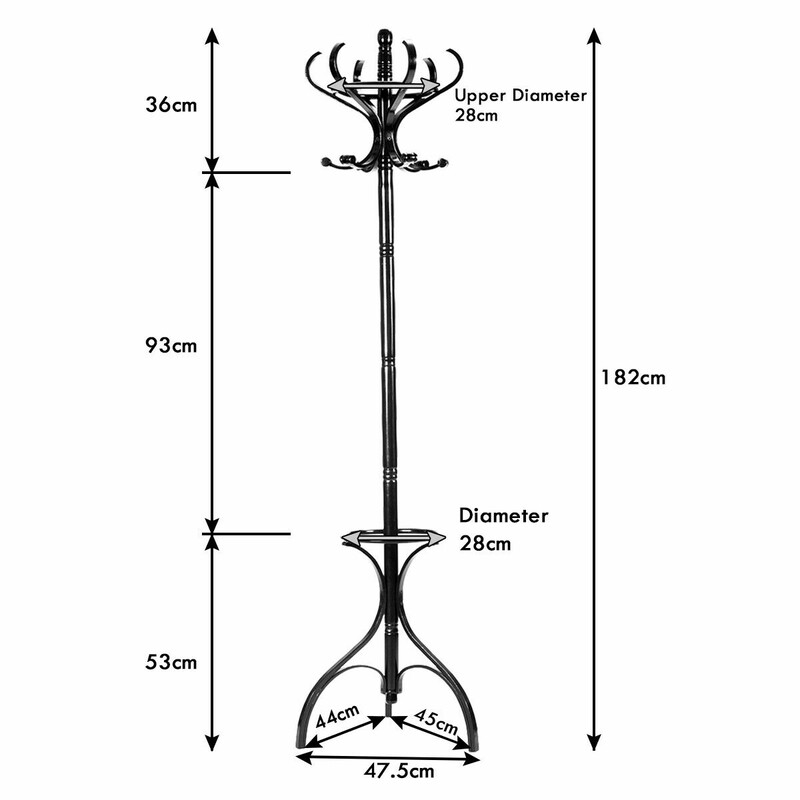 Klädhängare med 12 krokar i brun/svart/natur-svart