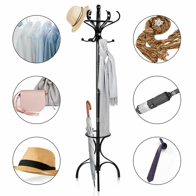 Klädhängare med 12 krokar i brun/svart/natur-svart