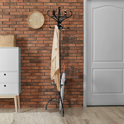 Klädhängare med 12 krokar i brun/svart/natur-svart