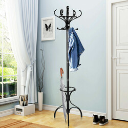 Klädhängare med 12 krokar i brun/svart/natur-svart