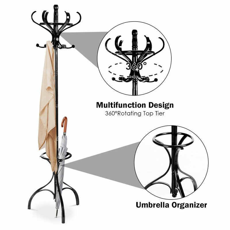 Klädhängare med 12 krokar i brun/svart/natur-svart