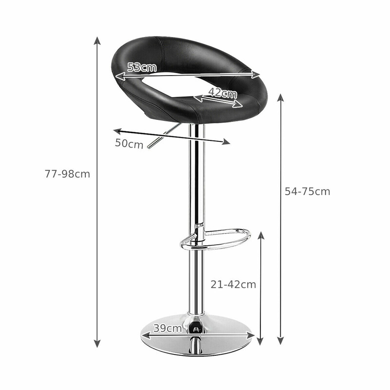 2-pack justerbara barstolar med svängbart säte svart