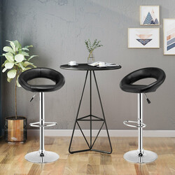 2-pack justerbara barstolar med svängbart säte svart