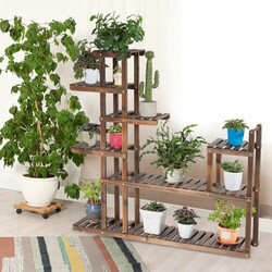 Sjustegs växthylla i trä för inomhus och utomhusbruk