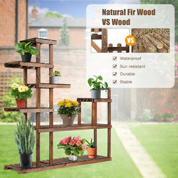 Sjustegs växthylla i trä för inomhus och utomhusbruk