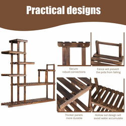 Sjustegs växthylla i trä för inomhus och utomhusbruk