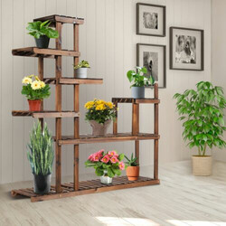 Sjustegs växthylla i trä för inomhus och utomhusbruk