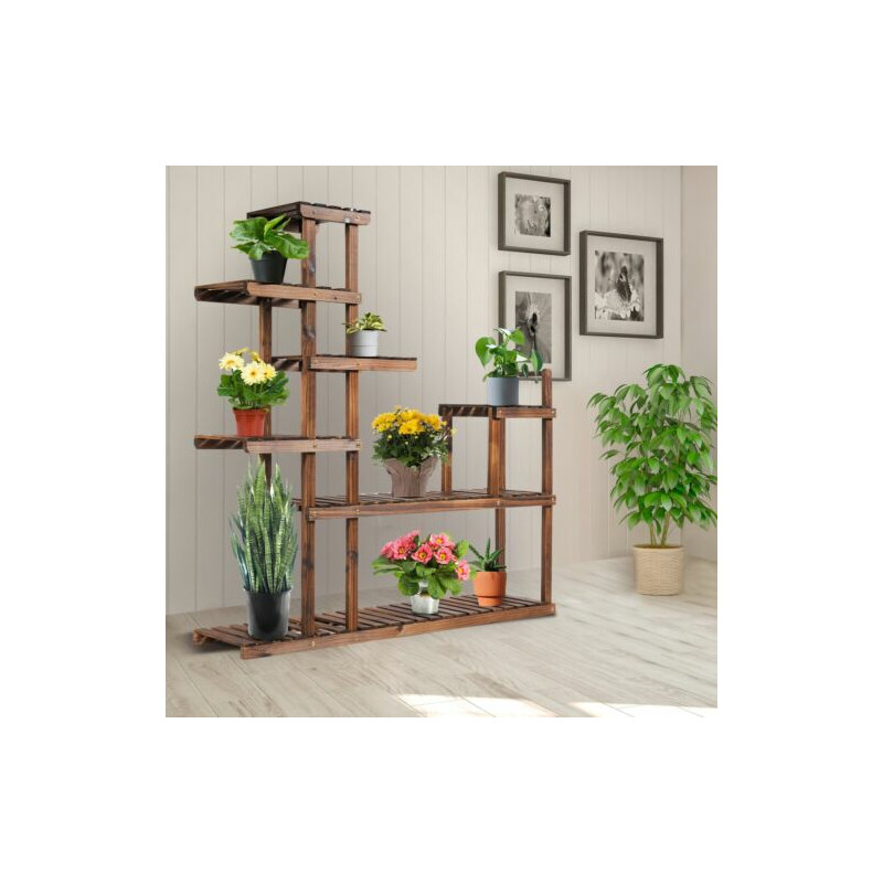 Sjustegs växthylla i trä för inomhus och utomhusbruk