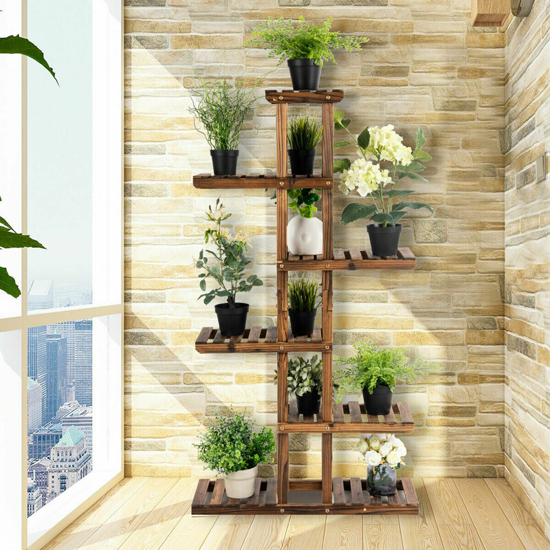 Blomställning i trä för inomhus och utomhusbruk 75x25x140cm