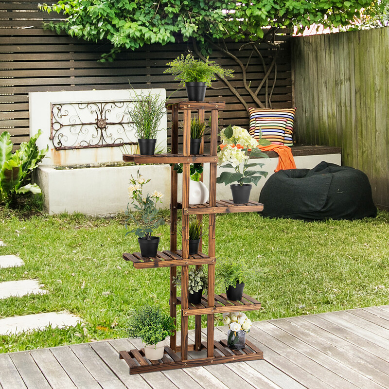 Blomställning i trä för inomhus och utomhusbruk 75x25x140cm