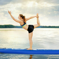 Uppblåsbar SUP-bräda med paddel och ryggsäck navy-m