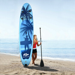 Uppblåsbar SUP-bräda med justerbar paddel och ryggsäck