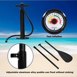 Uppblåsbar SUP-bräda med justerbar paddel och ryggsäck