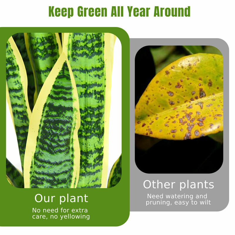 Konstgjord ormväxt med stabil kruka för hem och kontor