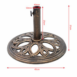 Stabil parasollhållare i gjutjärn för 38-48 mm stänger