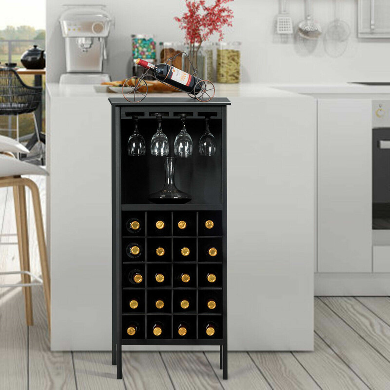 Vinhylla i trä med kolonial stil och svart finish